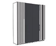 Wiemann Denver Graphite Finish Hinged Door Wardrobe with Carcase Decking 
