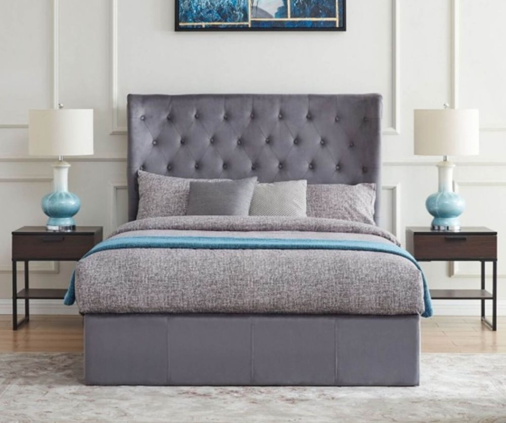 Flintshire Furniture Holway Grey Fabric End Lift Ottoman Bed Frame