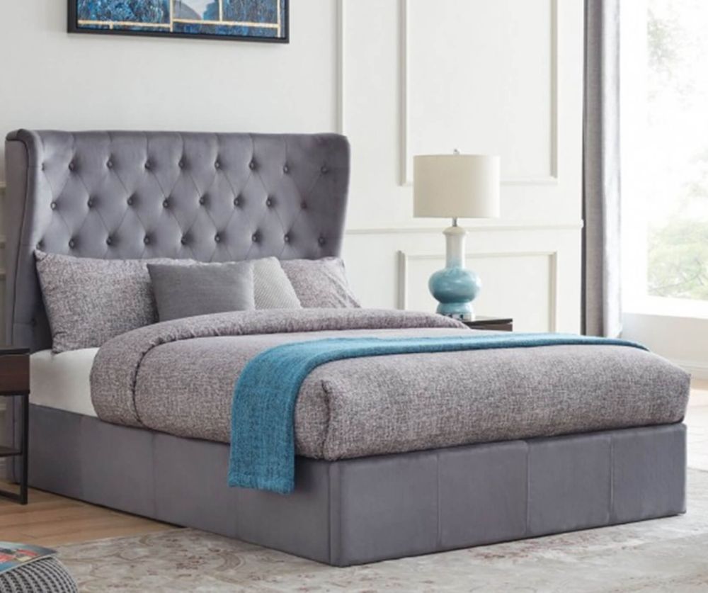 Flintshire Furniture Holway Grey Fabric End Lift Ottoman Bed Frame