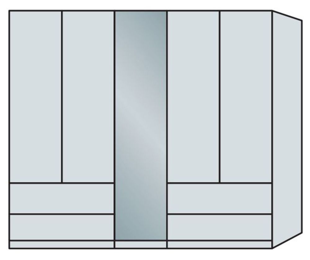 Wiemann Vip Asmara 5 Door Combi  Wardrobe – W250cm