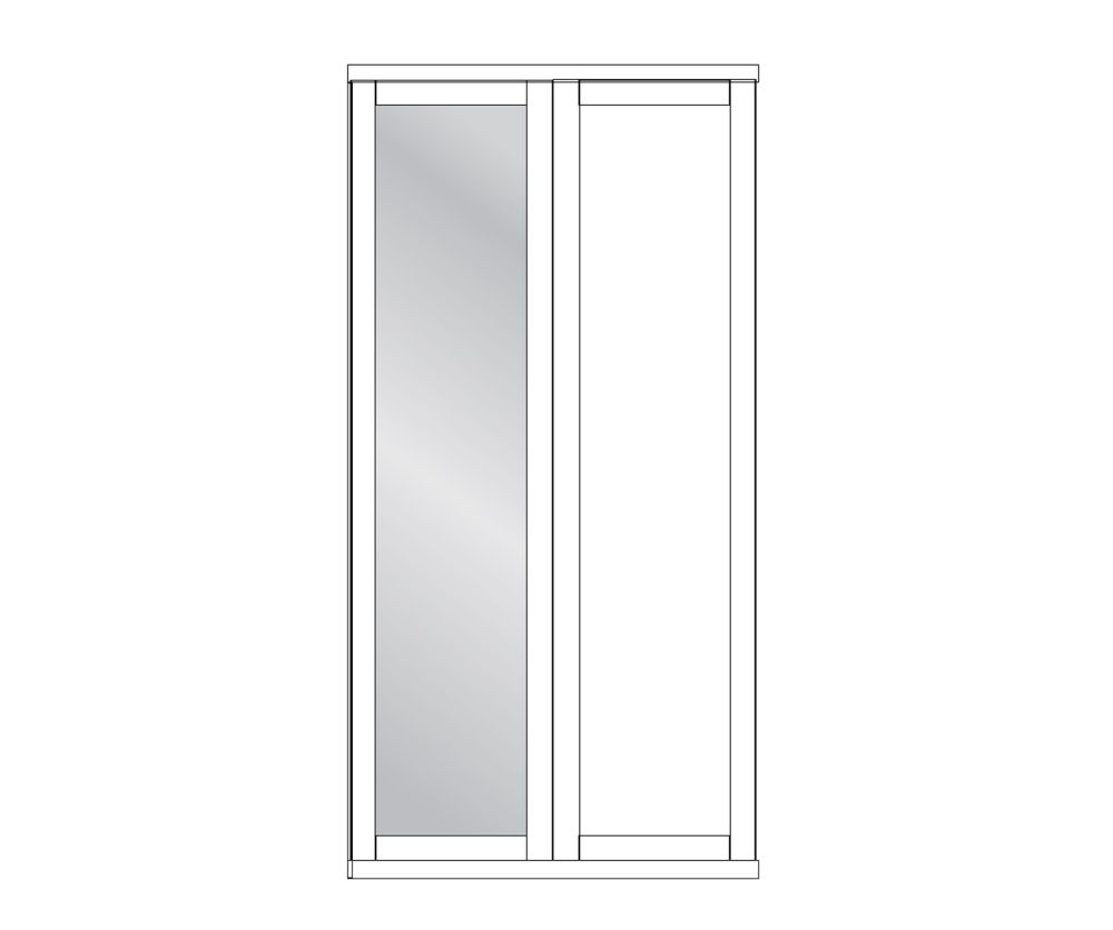 Wiemann Cambridge Champagne 2 Door 1 Mirror Left Wardrobe