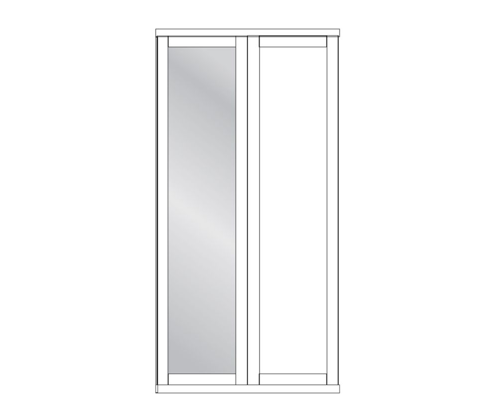 Wiemann Cambridge Sage Green 2 Door 1 Mirror Left Wardrobe