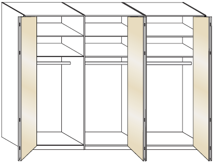 Wiemann Vip Metz 6 Door Bi-Fold Wardrobe