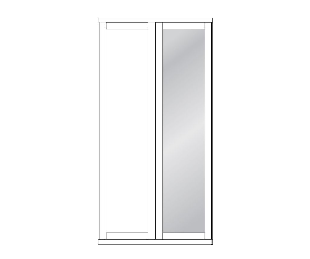 Wiemann Cambridge White 2 Door 1 Mirror Right Wardrobe