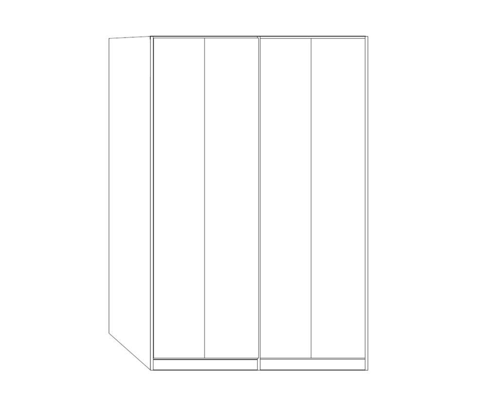 Wiemann Kansas 4 Door Wardrobe with Champagne Glass Front - W 150cm
