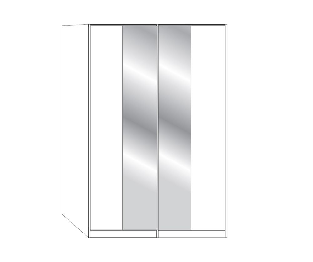 Wiemann Kansas 4 Door Wardrobe with Champagne Glass Front and 2 Centre Crystal Mirror - W 150cm