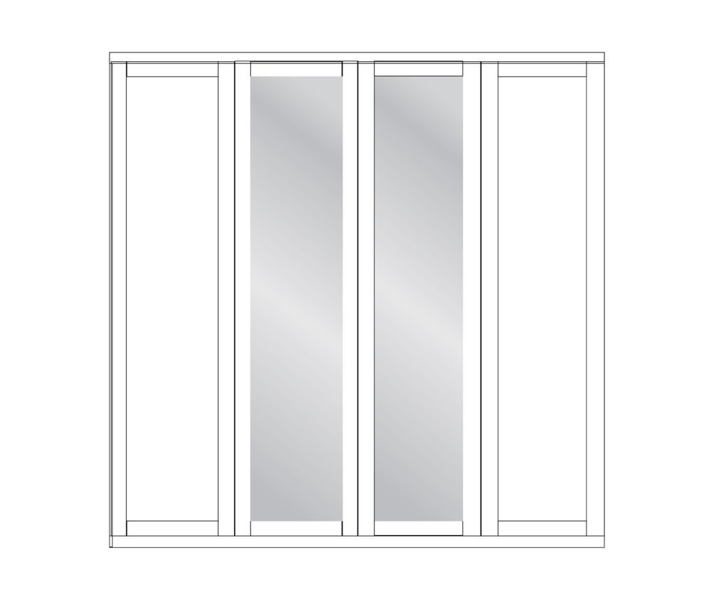 Wiemann Cambridge White 4 Door Wardrobe with 2 Mirror