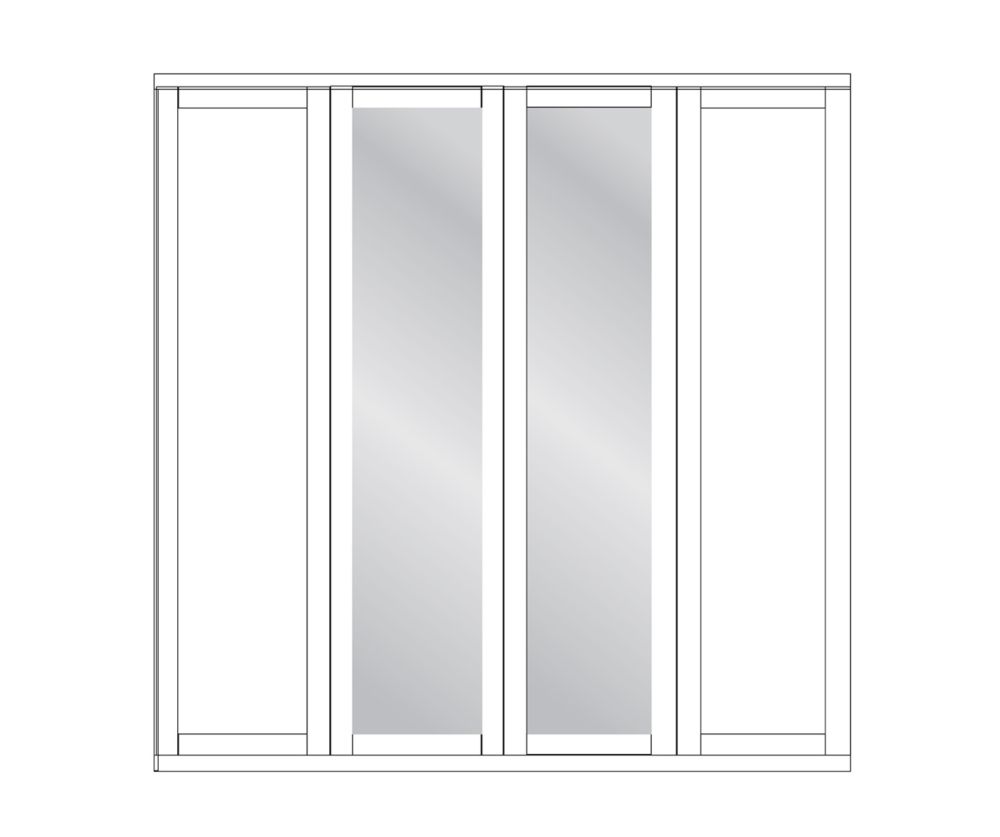 Wiemann Cambridge Sage Green 4 Door Wardrobe with 2 Mirror