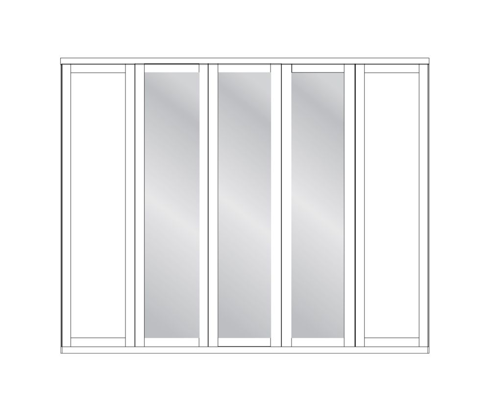 Wiemann Cambridge White 5 Door Wardrobe with 3 Mirror