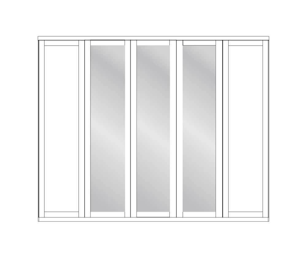 Wiemann Cambridge Pebble Grey 5 Door Wardrobe with 3 Mirror