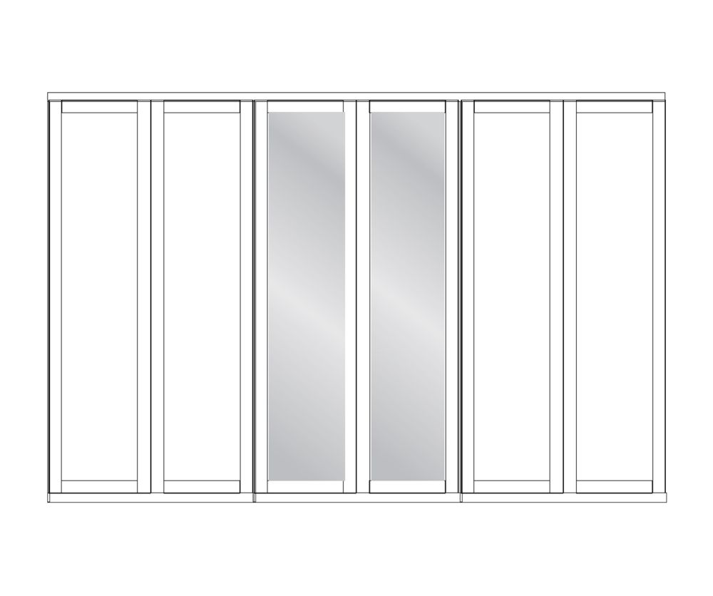 Wiemann Cambridge White 6 Door Wardrobe with 2 Mirror