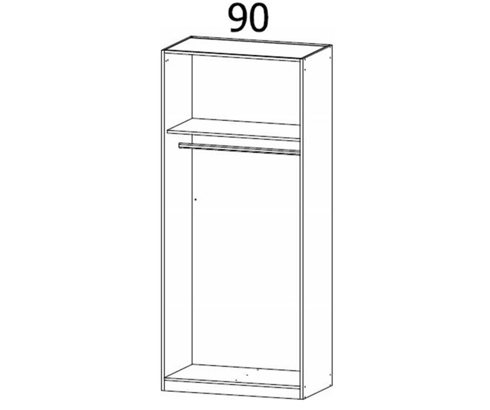 Rauch Modern Quadra Spin Alpine White Carcase with White Glass Front 2 Glass Hinged Door Wardrobe