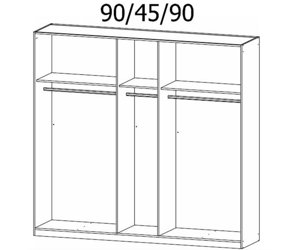 Rauch Modern Quadra Spin Alpine White Carcase with White Glass Front 5 Glass Hinged Door Wardrobe