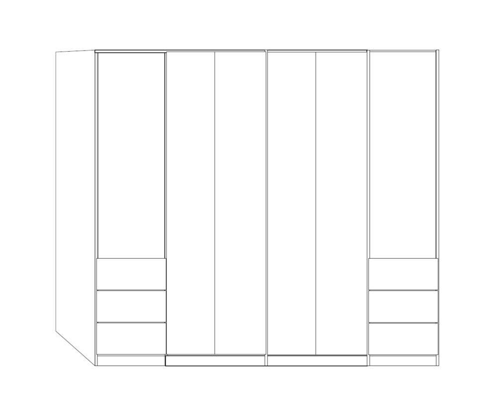 Wiemann Kansas 6 Door 6 Drawer Wardrobe with Champagne Glass Front - W 250cm