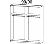 Rauch Artemis Alpine White Carcase and White Glass Front 4 Door Hinged Wardrobe