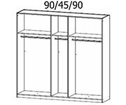 Rauch Artemis Alpine White Carcase and Champagne Glass Front 5 Door Hinged Wardrobe