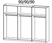 Rauch Artemis Alpine White Carcase and Basalt Glass Front 6 Door Hinged Wardrobe