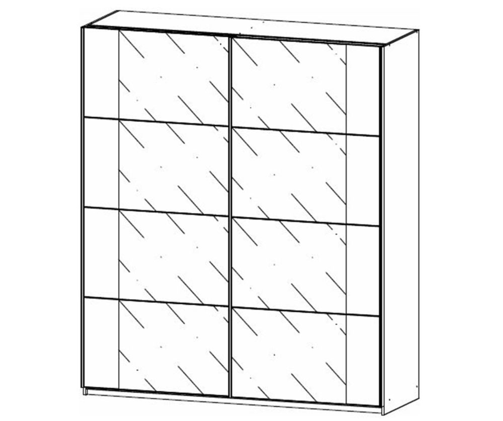 Rauch Artemis Artisan Oak Carcase and Champagne Glass Front 2 Glass Door Sliding Wardrobe (W181cm)
