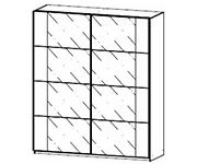 Rauch Artemis Alpine White Carcase and White Glass Front 2 Glass Door Sliding Wardrobe (W181cm)