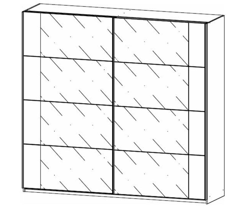 Rauch Artemis Artisan Oak Carcase and Champagne Glass Front 2 Glass Door Sliding Wardrobe (W226cm)