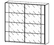 Rauch Artemis Alpine White Carcase and Champagne Glass Front 2 Glass Door Sliding Wardrobe (W226cm)