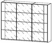 Rauch Artemis Alpine White Carcase and White Glass Front 3 Glass Door Sliding Wardrobe (W271cm)