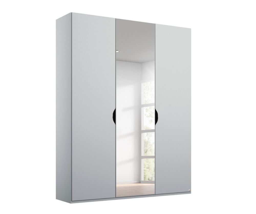 Rauch Lias Silk Grey 3 Door 1 Mirror Wardrobe with Application Artisan Oak Colour