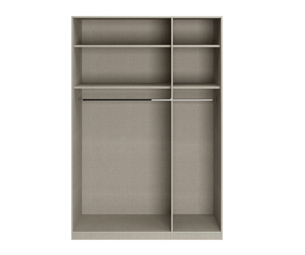 Rauch Lias Silk Grey 3 Door 1 Mirror Wardrobe with Application Artisan Oak Colour