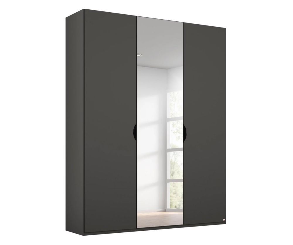 Rauch Lias Graphite 3 Door 1 Mirror Wardrobe with Application Artisan Oak Colour