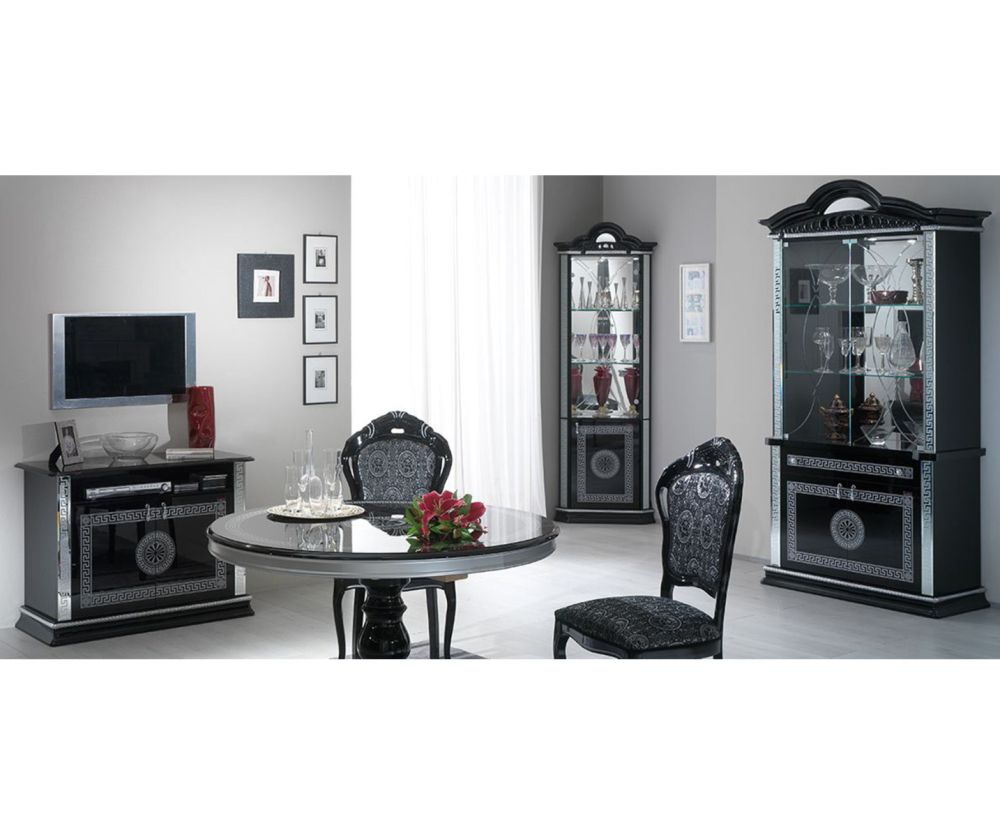 Ben Company New Venus Black and Silver Italian 2 Door Vitrine