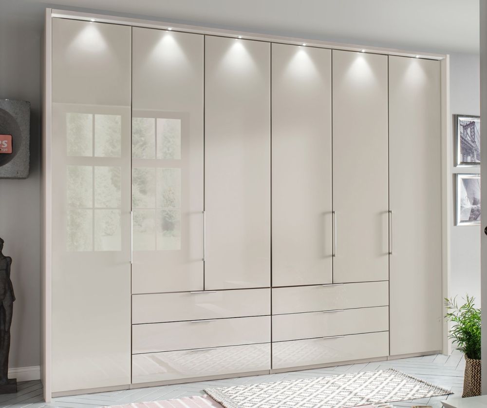 Wiemann Vip Monaco 1000 Glass Champagne 6 Door 6 Drawer Combi Wardrobe