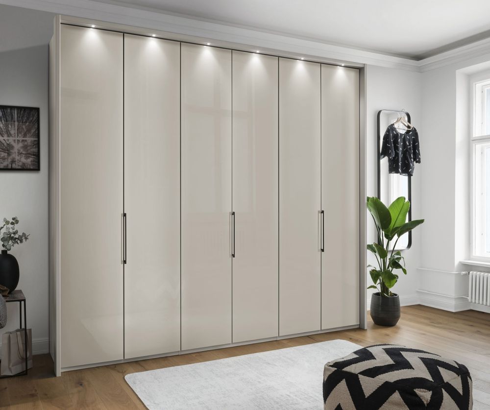 Wiemann Vip Monaco 1000 Glass Champagne 6 Door Hinged Wardrobe – W300cm
