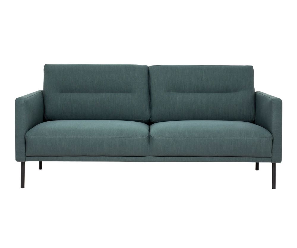 FTG Larvik Dark Green 2.5 Seater Sofa with Black Legs