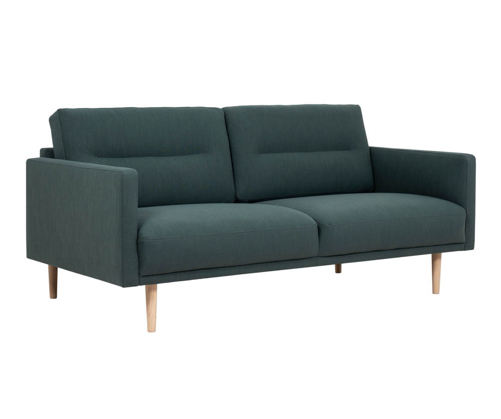 FTG Larvik Dark Green 2.5 Seater Sofa with Oak Legs
