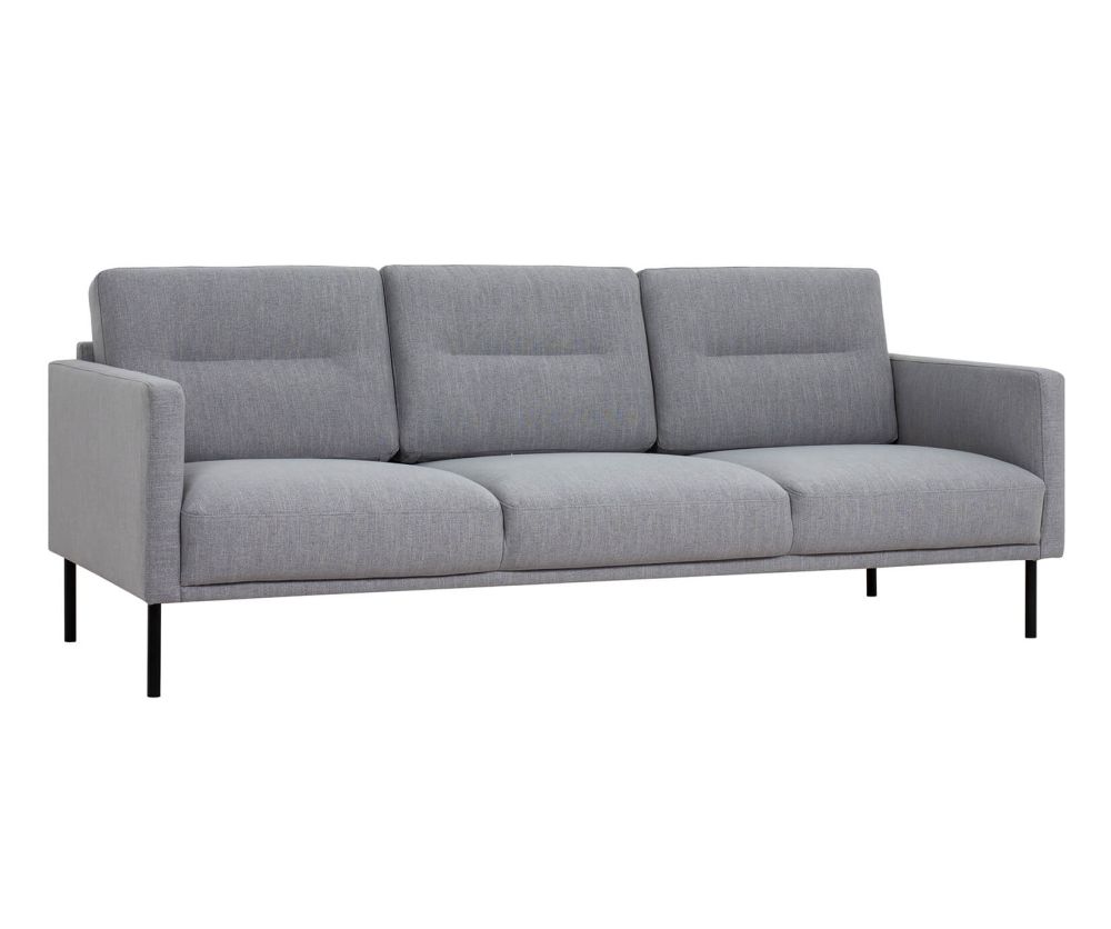 FTG Larvik Grey 3 Seater Sofa with Black Legs
