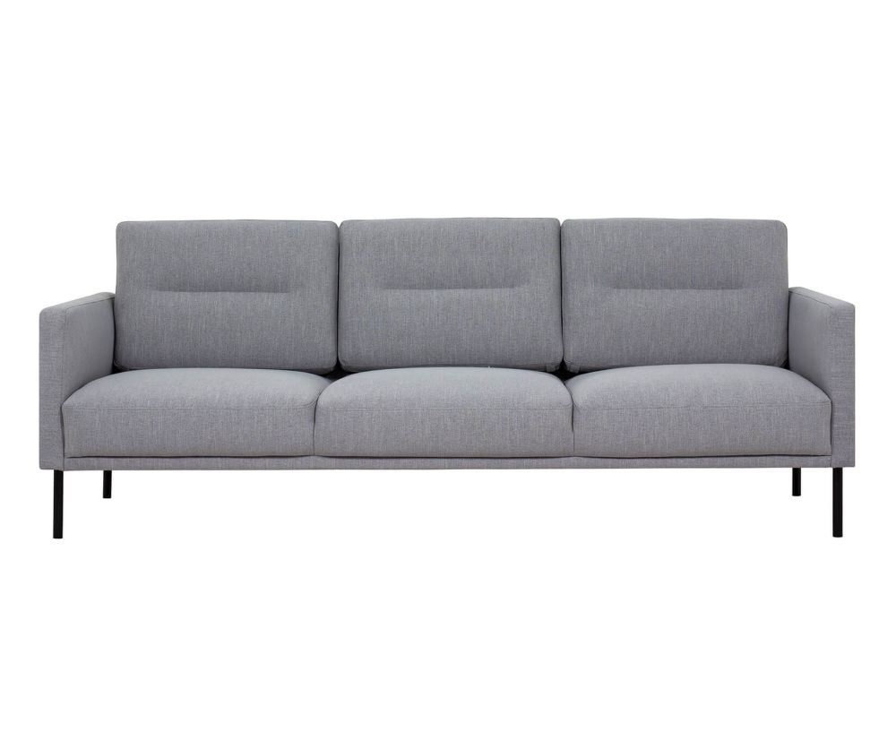 FTG Larvik Grey 3 Seater Sofa with Black Legs