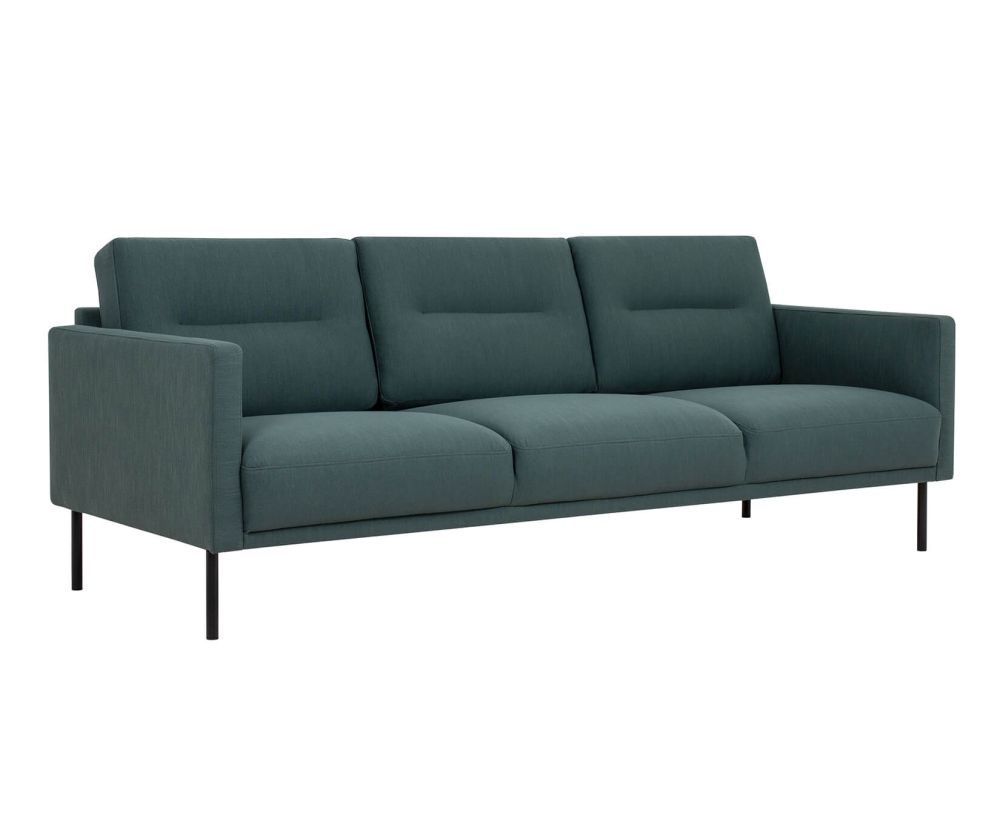 FTG Larvik Dark Green 3 Seater Sofa with Black Legs