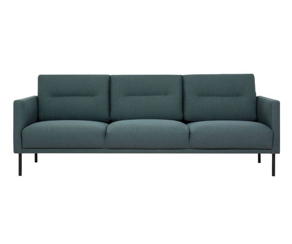 FTG Larvik Dark Green 3 Seater Sofa with Black Legs