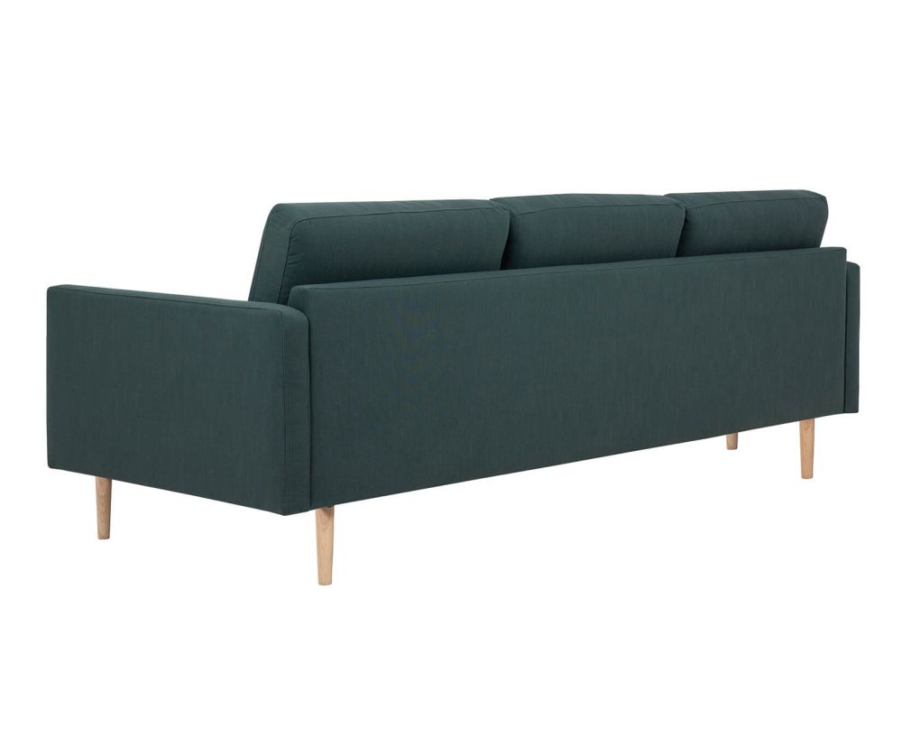 FTG Larvik Dark Green 3 Seater Sofa with Oak Legs