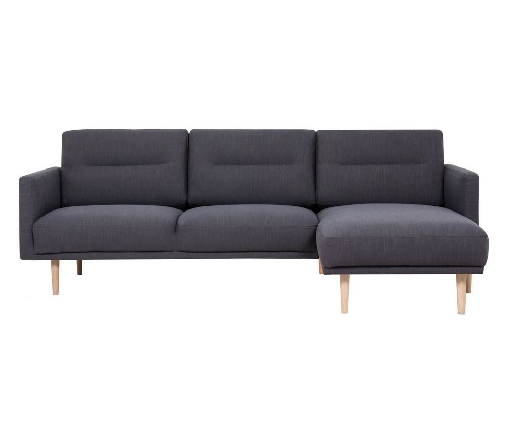 FTG Larvik Antracit Chaiselongue Sofa (RH) with Oak Legs