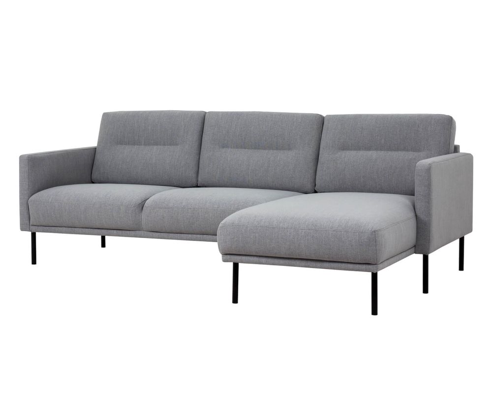 FTG Larvik Grey Chaiselongue Sofa (RH) with Black Legs