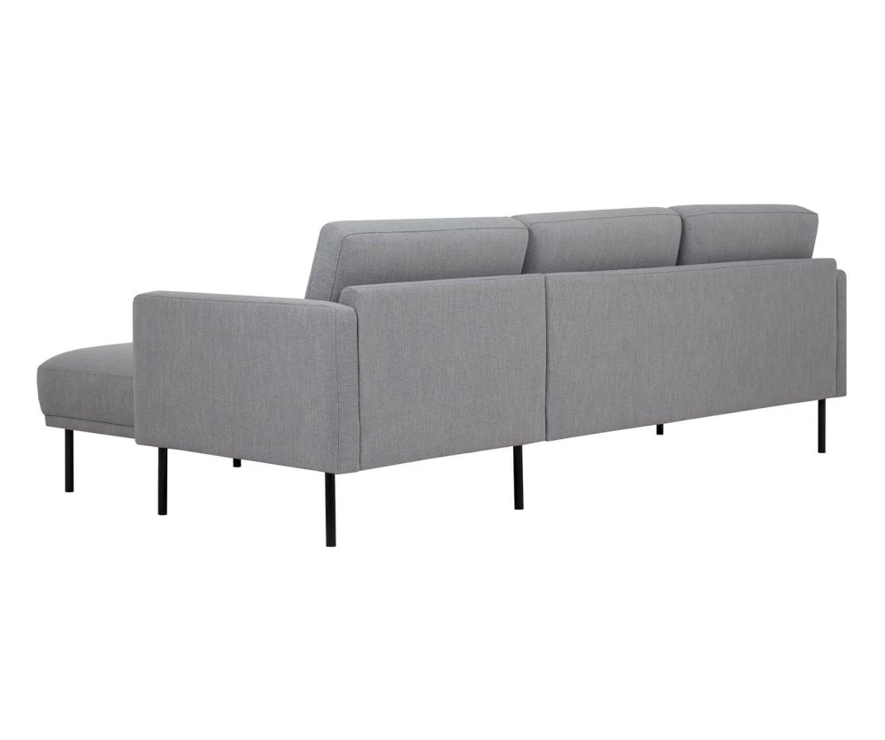 FTG Larvik Grey Chaiselongue Sofa (RH) with Black Legs