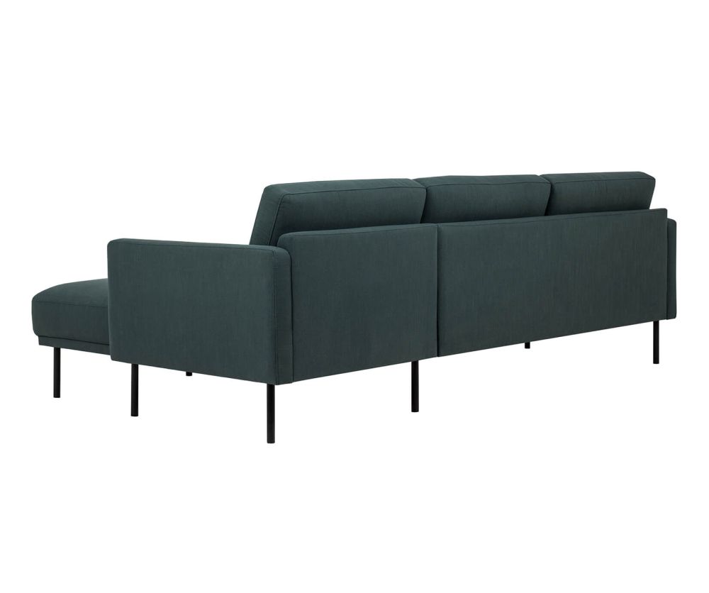 FTG Larvik Dark Green Chaiselongue Sofa (RH) with Black Legs