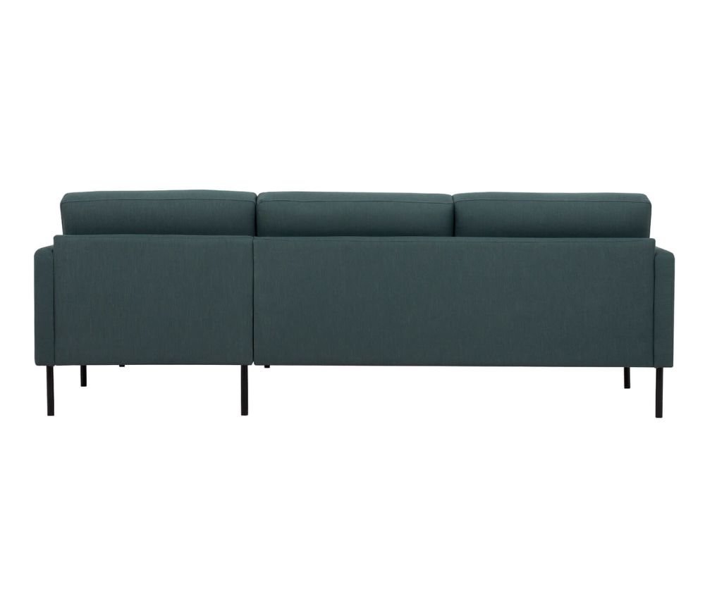 FTG Larvik Dark Green Chaiselongue Sofa (RH) with Black Legs