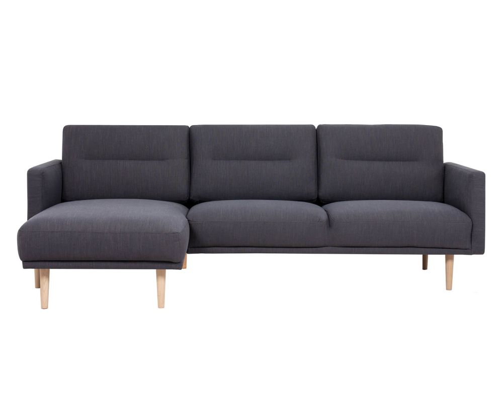 FTG Larvik Antracit Chaiselongue Sofa (LH) with Oak Legs