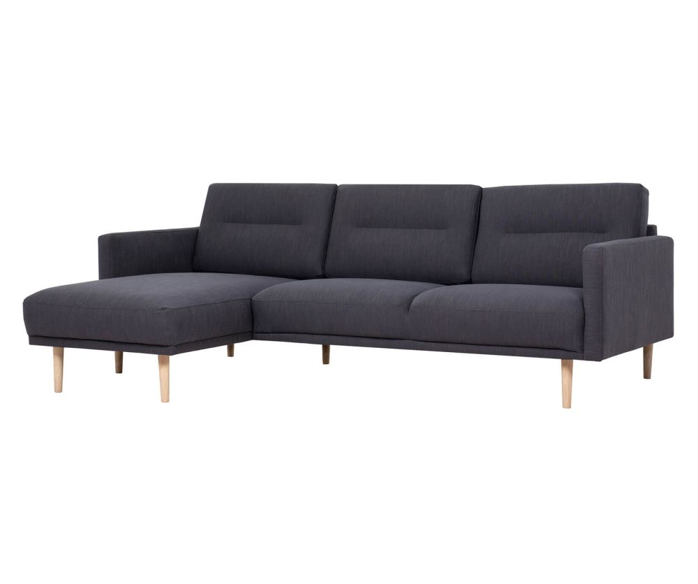 FTG Larvik Antracit Chaiselongue Sofa (LH) with Oak Legs
