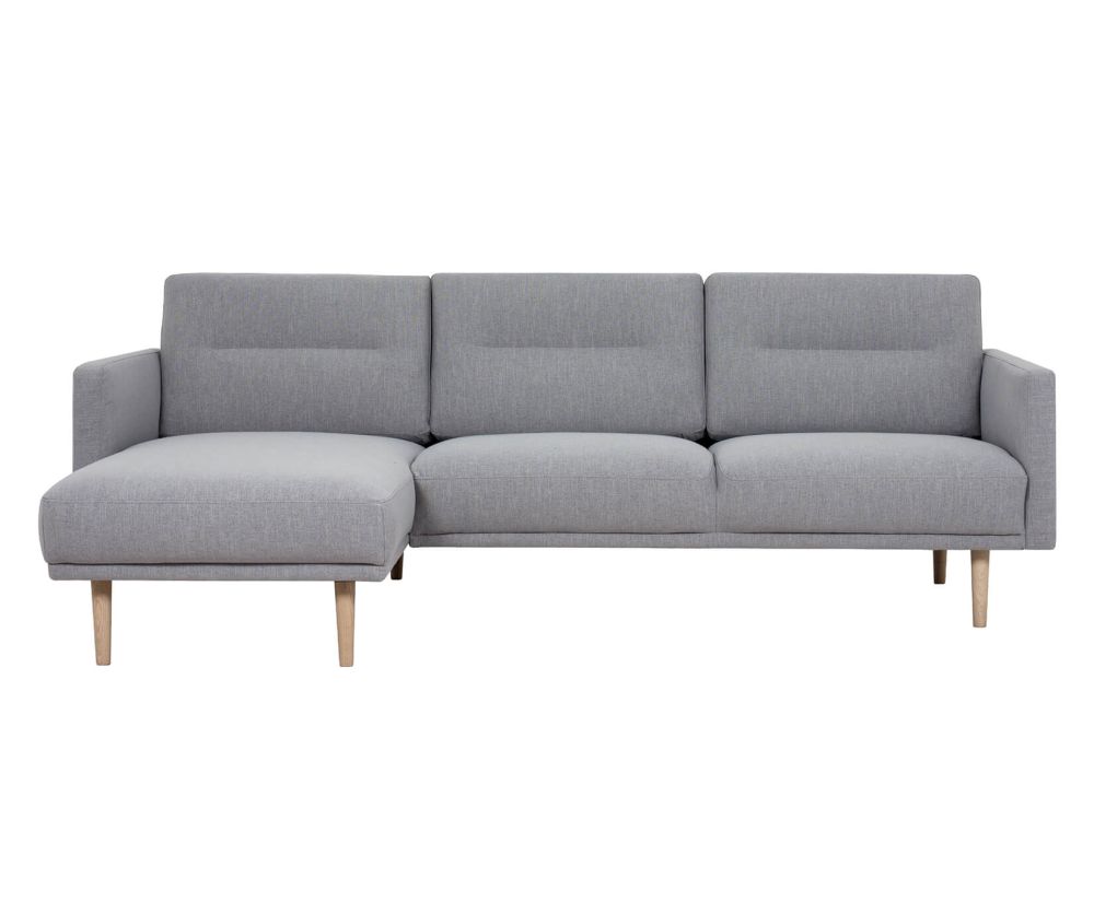 FTG Larvik Grey Chaiselongue Sofa (LH) with Oak Legs