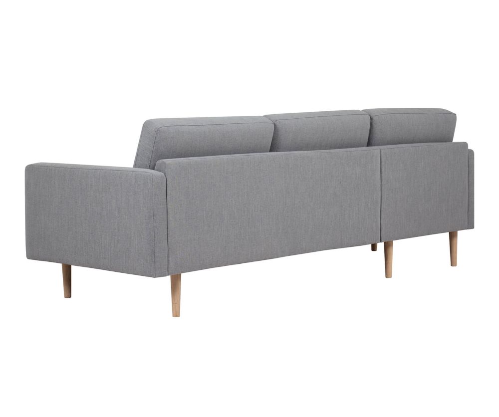 FTG Larvik Grey Chaiselongue Sofa (LH) with Oak Legs