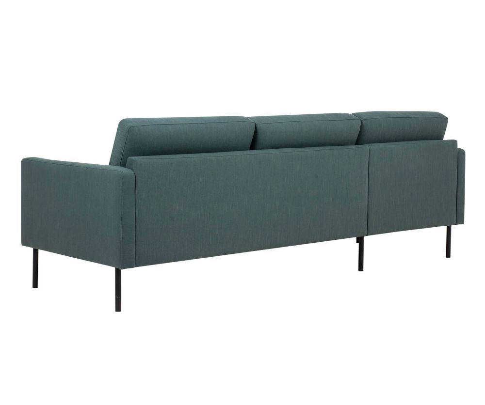 FTG Larvik Dark Green Chaiselongue Sofa (LH) with Black Legs