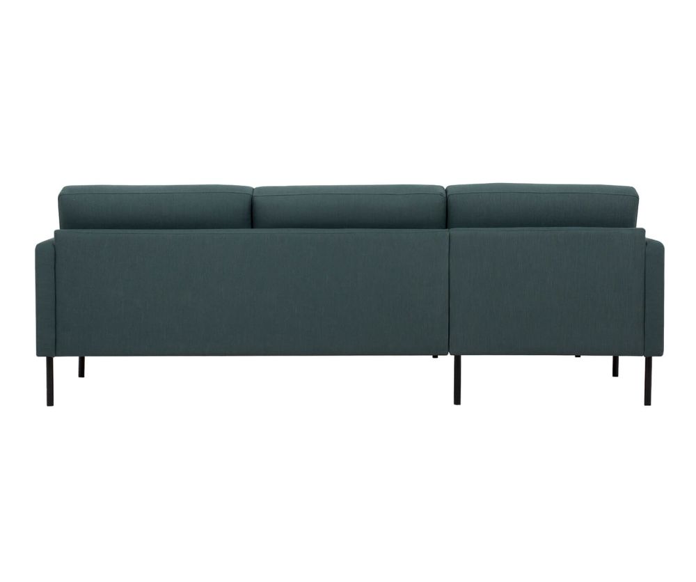 FTG Larvik Dark Green Chaiselongue Sofa (LH) with Black Legs